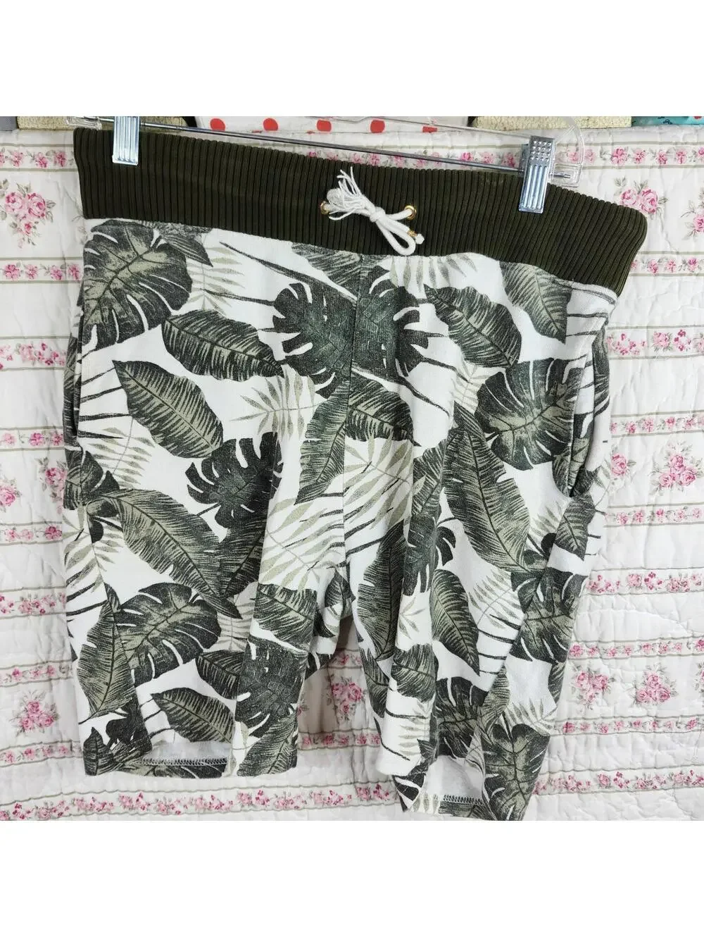 Zara Man Casual Shorts with Leaf Print - Size S